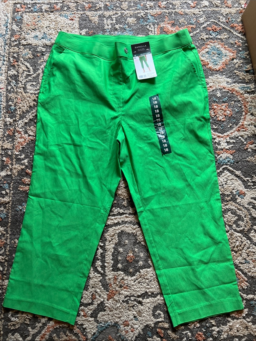 Rafaella Bright Green Straight-Leg Chinos